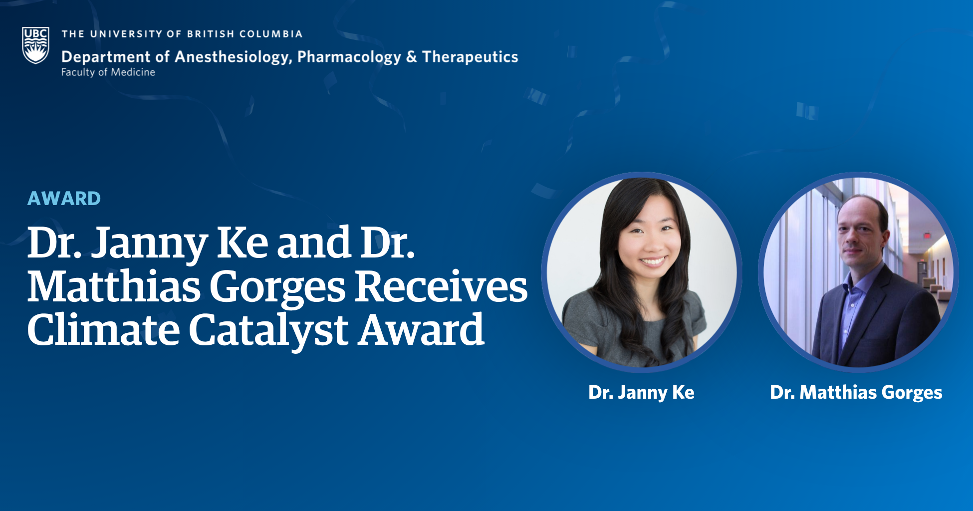 Dr. Janny Ke and Matthias Gorges Receives Climate Catalyst Award as Knowledge Exchange Winners